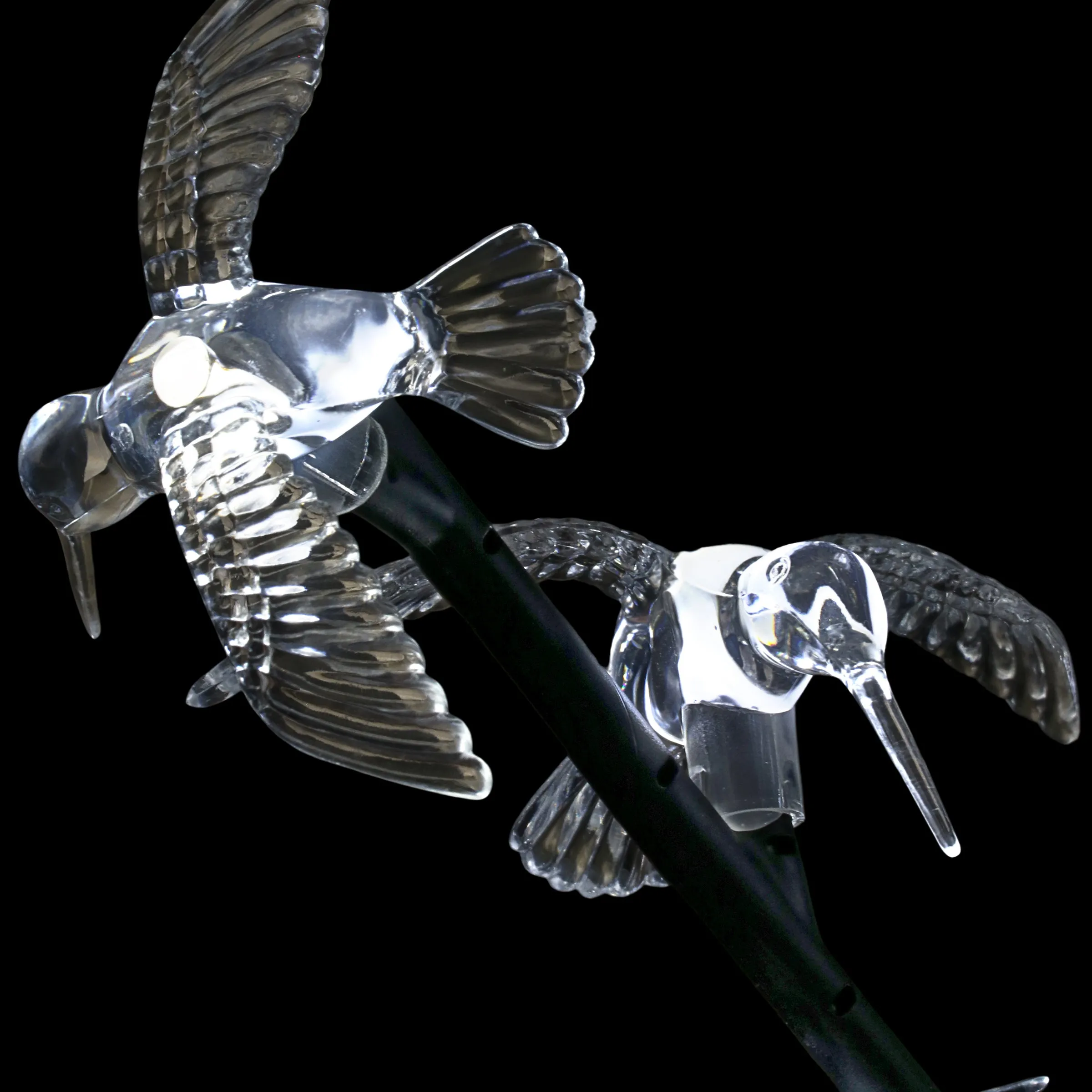 Solar Bird Branch Garden Stake with Twenty LED Lights, 13 by 38 Inches