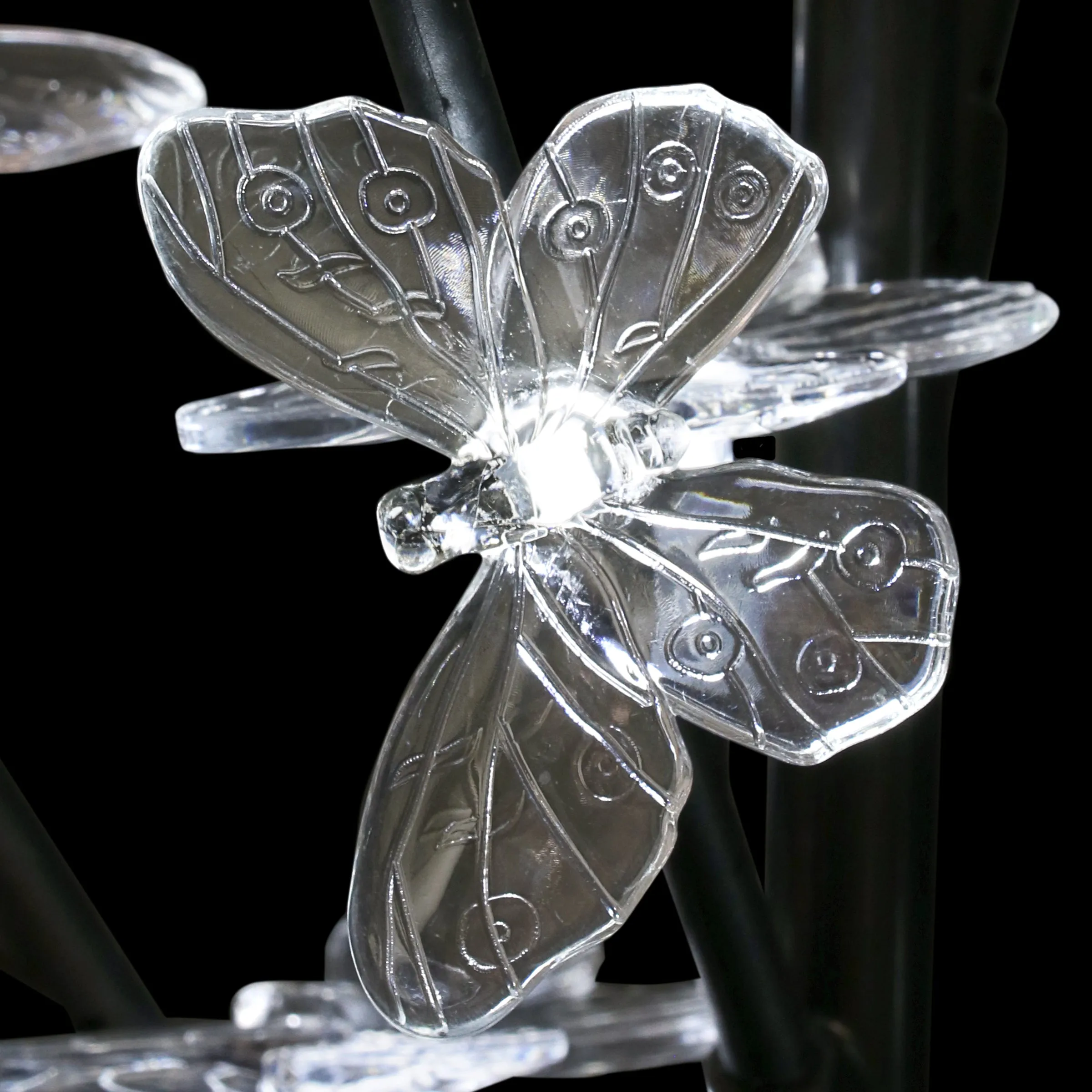 Solar Butterfly Branch Garden Stake with Twenty LED Lights, 13 by 38 Inches