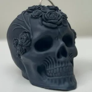 Spooky Halloween Floral Skull Candle Decor Ornaments