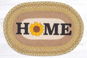 Sunflower "Home" Oval Braided Rug
