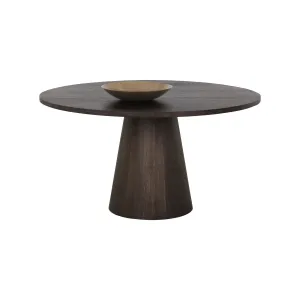 Sunpan Elina Dining Table - Round - Brown Oak - 54", Seats 6