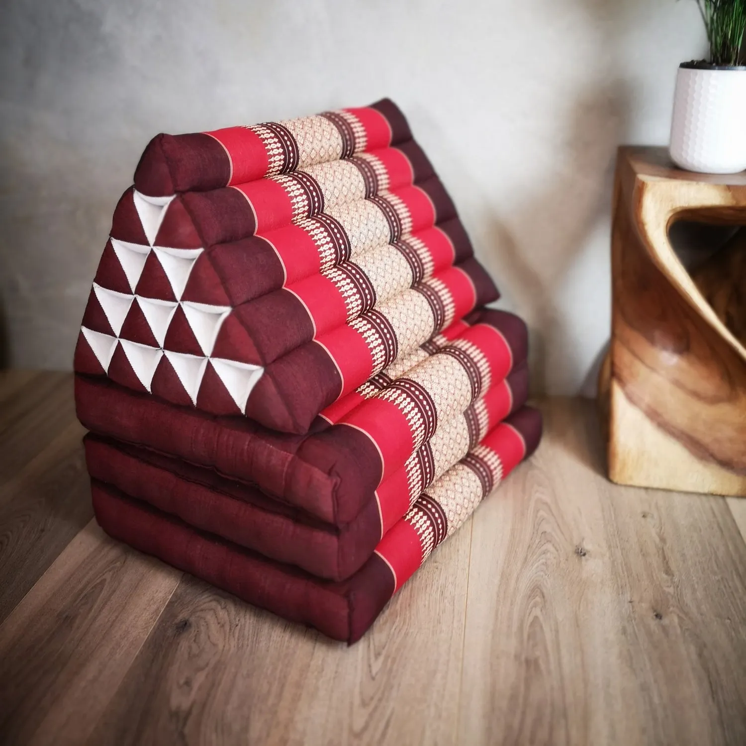 Thai kapok cushion Day bed roll out mattress 3-Folds with backrest Cushion -100% Thailand handmade Kapok