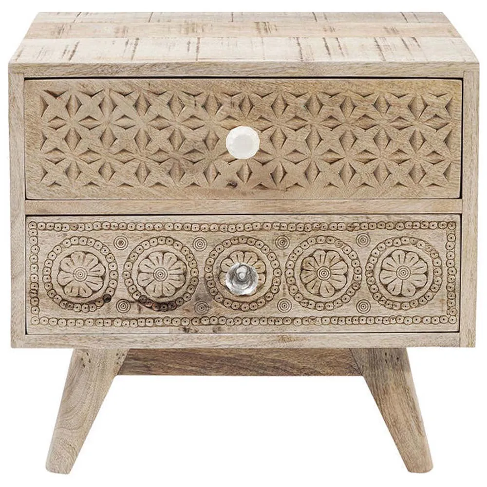 The Attic Duns Solid Wood Bedside Table Natural