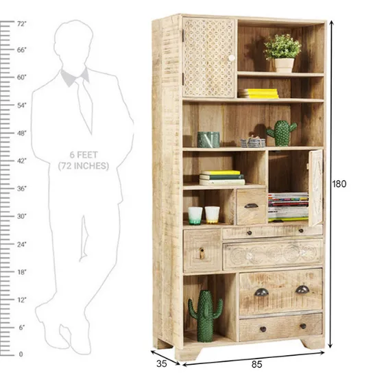 The Attic Duns Solid Wood Bookshelf Natural