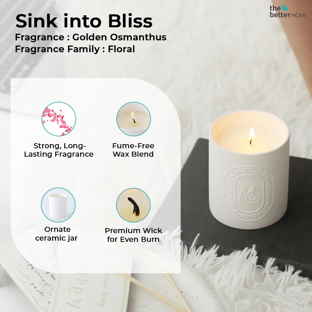 The Better Home 30 Hrs Scented Candles for Home Bedroom Decor Candles | Gift Set | Aroma Candles for Home | Wedding Gifts for Marriage Couple | Valentine Gift for Girlfriend (Golden Osmanthus)