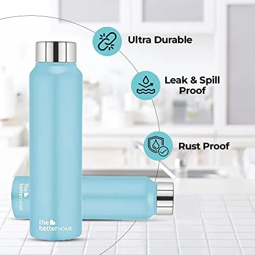 The Better Home FUMATO Turbo Pro 600W Electric Hand Blender 4-1 & Stainless Steel Water Bottle 1 Litre Light Blue
