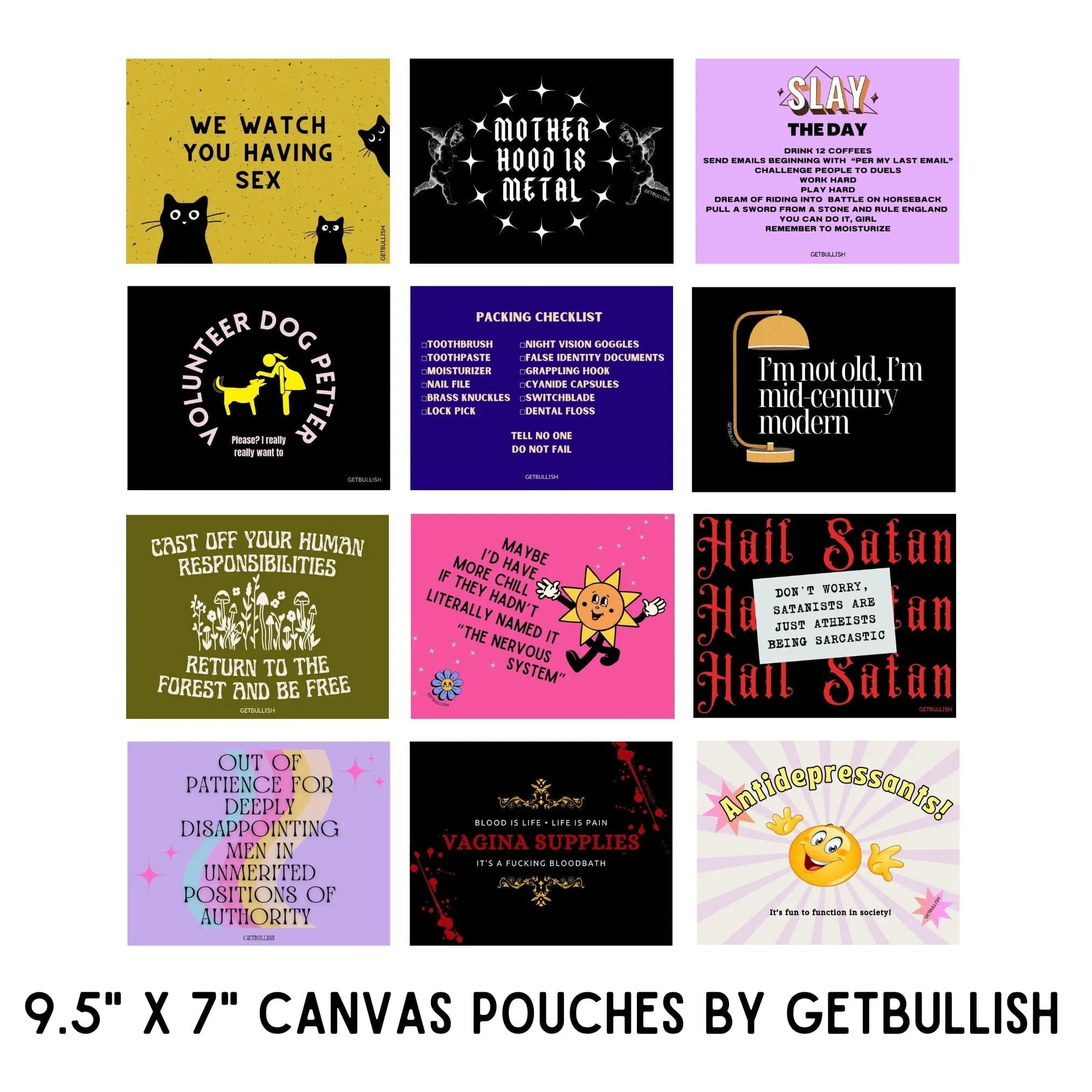 The Bullish Store Unisex I'm Not Old, I'm Mid-Century Modern Canvas Zipper Pouch