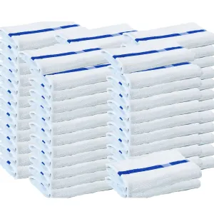 Towels N More 24x48 Soft Poolside Towels 60 Large Super Absorbent Pool Towel Blue Center Stripe Home Spa Gym Hotel Motel Rental House 100% Cotton Bath Towels