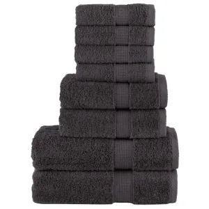 vidaXL 8 Piece Premium Towel Set SOLUND Anthracite 600 gsm - Ultra-Soft & Highly Absorbent, OEKO-TEX Certified
