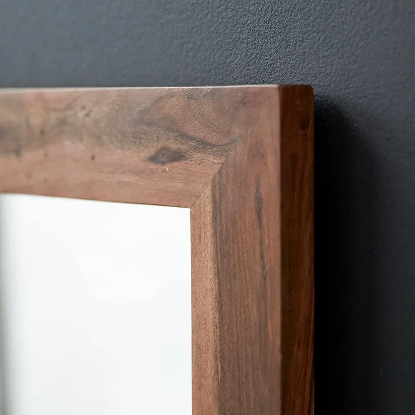 Wellgoodhouse Solid Wood sheesham Wall Mirror/mekup Mirror/Hanging Mirror/Bathroom Design Mirror/Natrual Finish