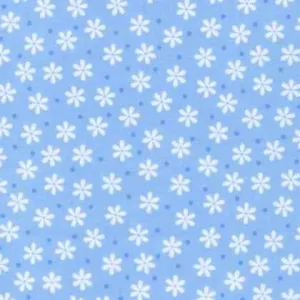 White Daisy Cornflower FLANNEL,  Cozy Cotton Flannel