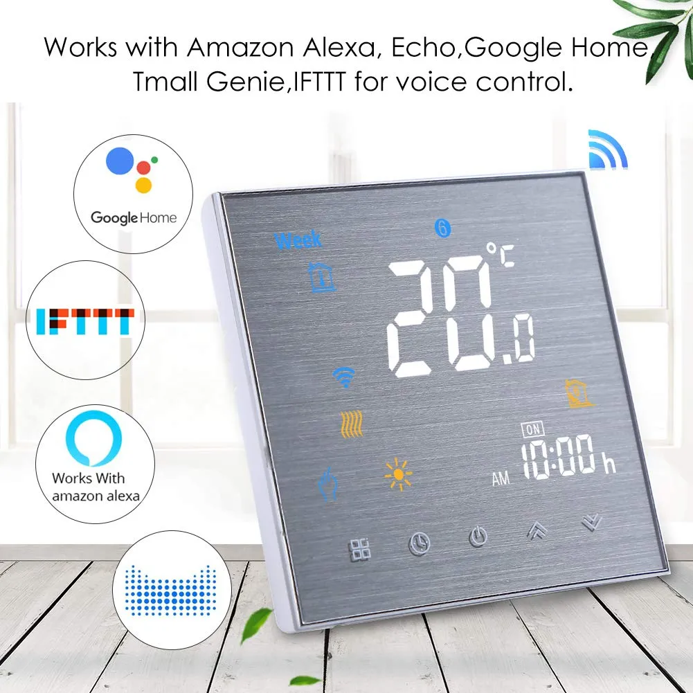 Wifi Smart Thermostat Gas/Water Boiler Heating-Programmable Wifi Thermostats for Home(2019Update)Wireless Digital Temperature Controller, Remote Control Room Thermostat Works with Alexa Google Home 3A