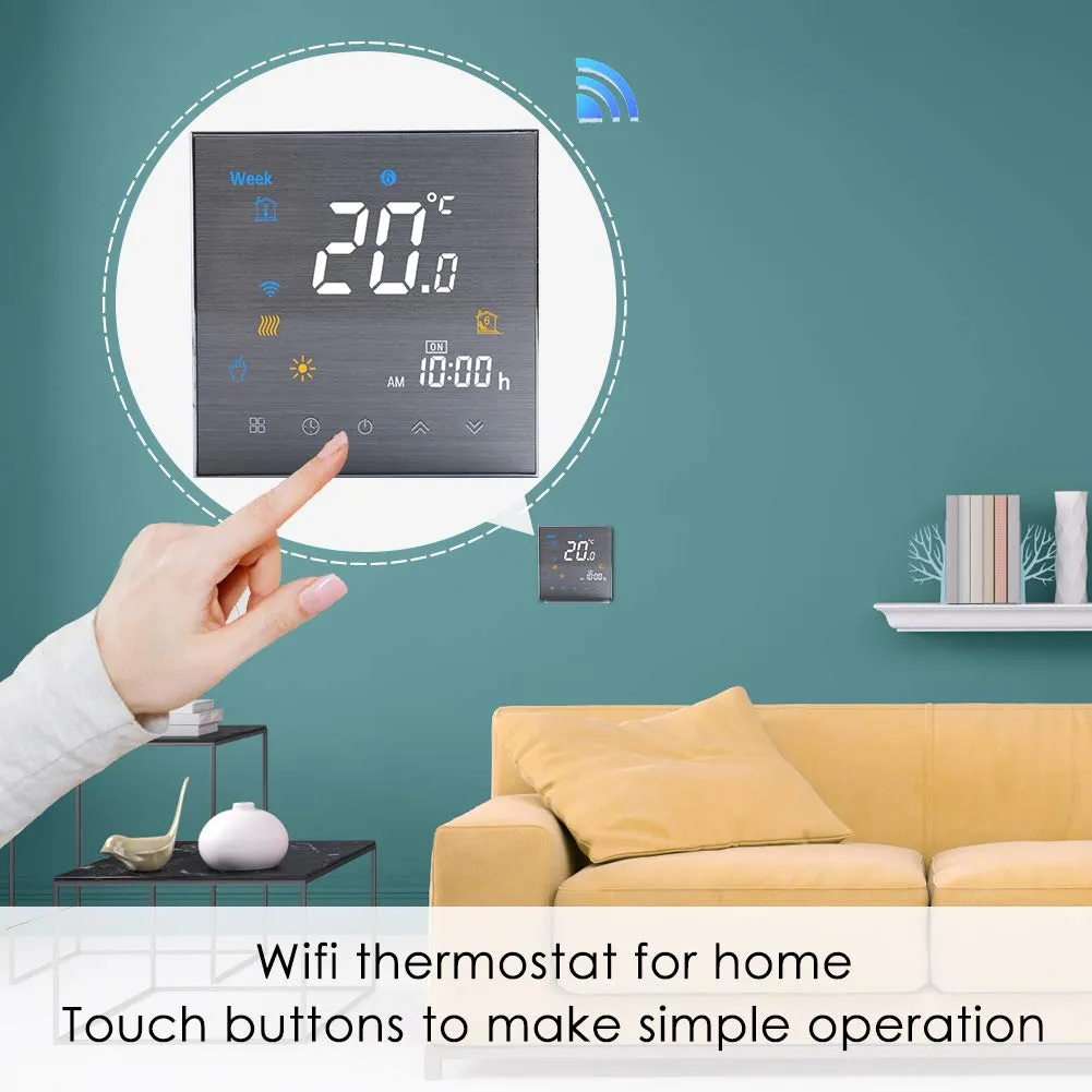 Wifi Smart Thermostat Gas/Water Boiler Heating-Programmable Wifi Thermostats for Home(2019Update)Wireless Digital Temperature Controller, Remote Control Room Thermostat Works with Alexa Google Home 3A