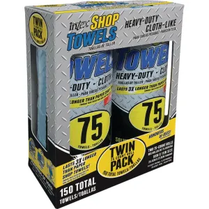 XIT NW-00446-275 Intex Cloth-Like Heavy Duty Blue Shop Towels (2pk 75ct rolls)