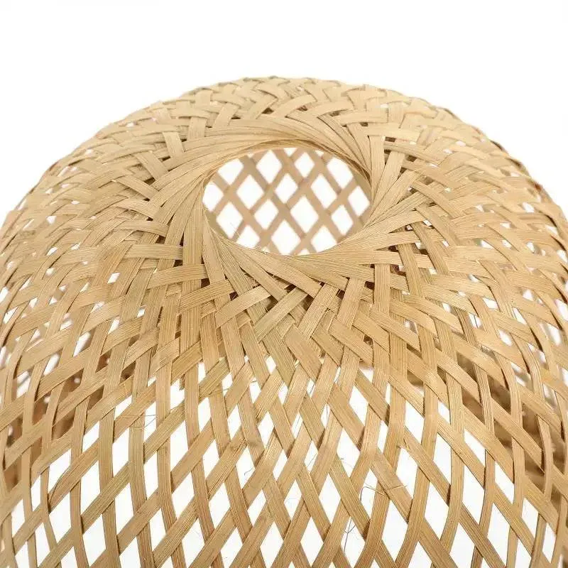 Zen Chic Bamboo Woven Lamp Shade - Handcrafted Vintage Boho Lighting