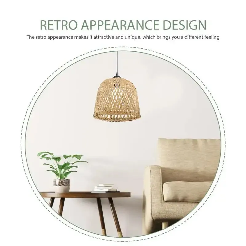 Zen Chic Bamboo Woven Lamp Shade - Handcrafted Vintage Boho Lighting
