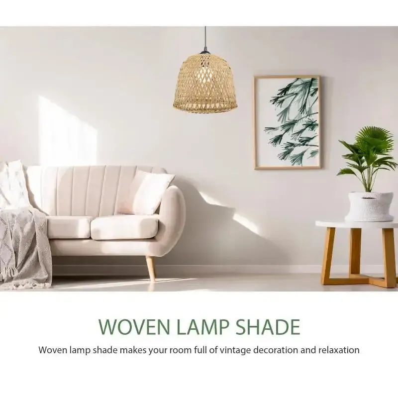 Zen Chic Bamboo Woven Lamp Shade - Handcrafted Vintage Boho Lighting