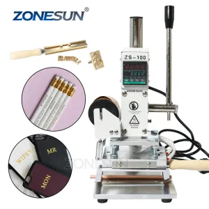 ZS-100B Dual Use Hot Foil Stamping Machine Manual Bronzing Machine For Pvc Card Leather Pencils Paper Stamping Machine